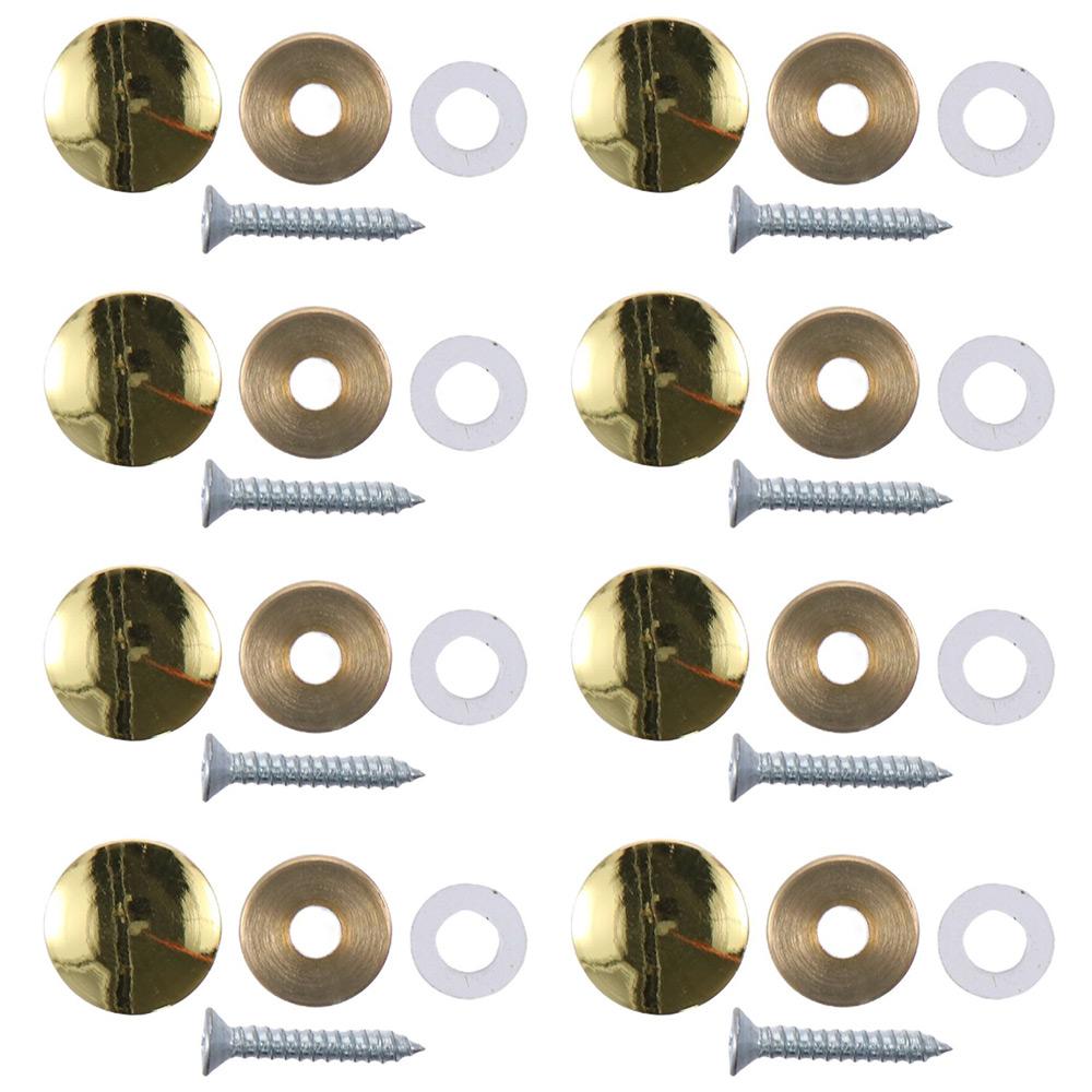 8Pcs Durable Polished Gold Mirror Screws 10mm/12mm/14mm/16mm/18mm Decorative Caps Decorative Screws
