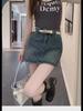Women's High-Waisted A-Line Retro Denim Skirt—Summer Design, Anti-Exposure, Slim Fit, Short Length