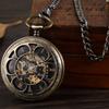 Lady Pocket Watch Skeleton Mechanical FOB VIntage Pocket Watch for Men Montre De Poche Retro Steampunk