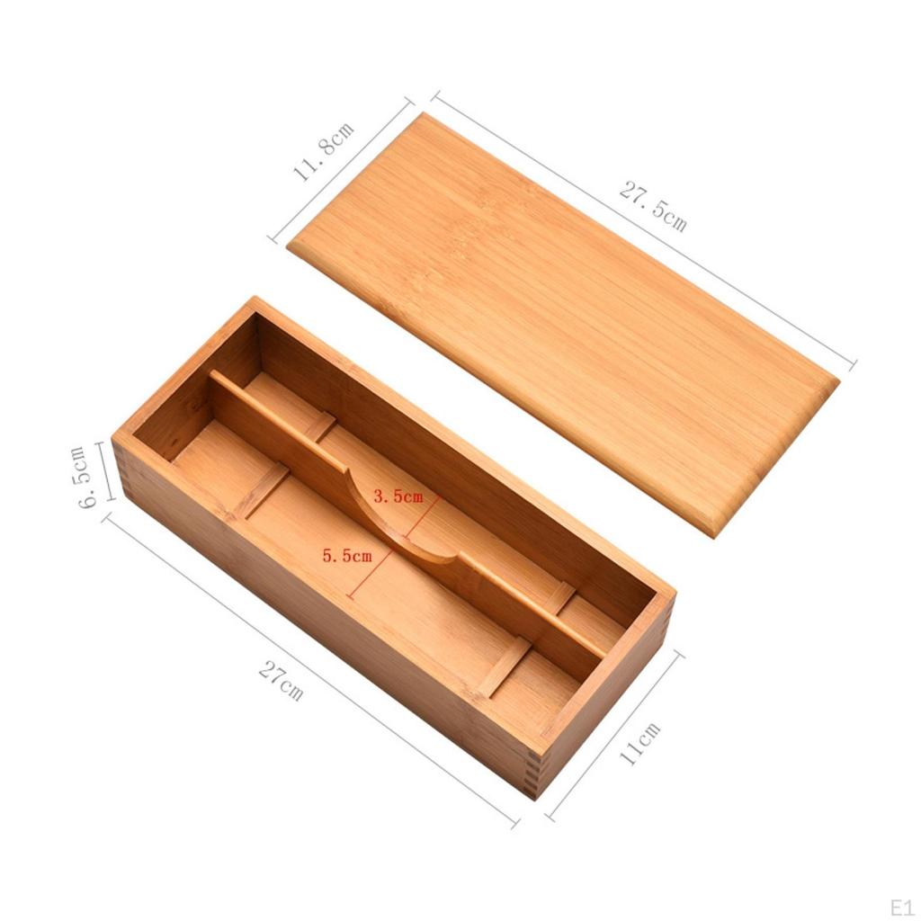 Utensil Organizer with Lid Divided Chopstick Storage Box Rectangular Tableware