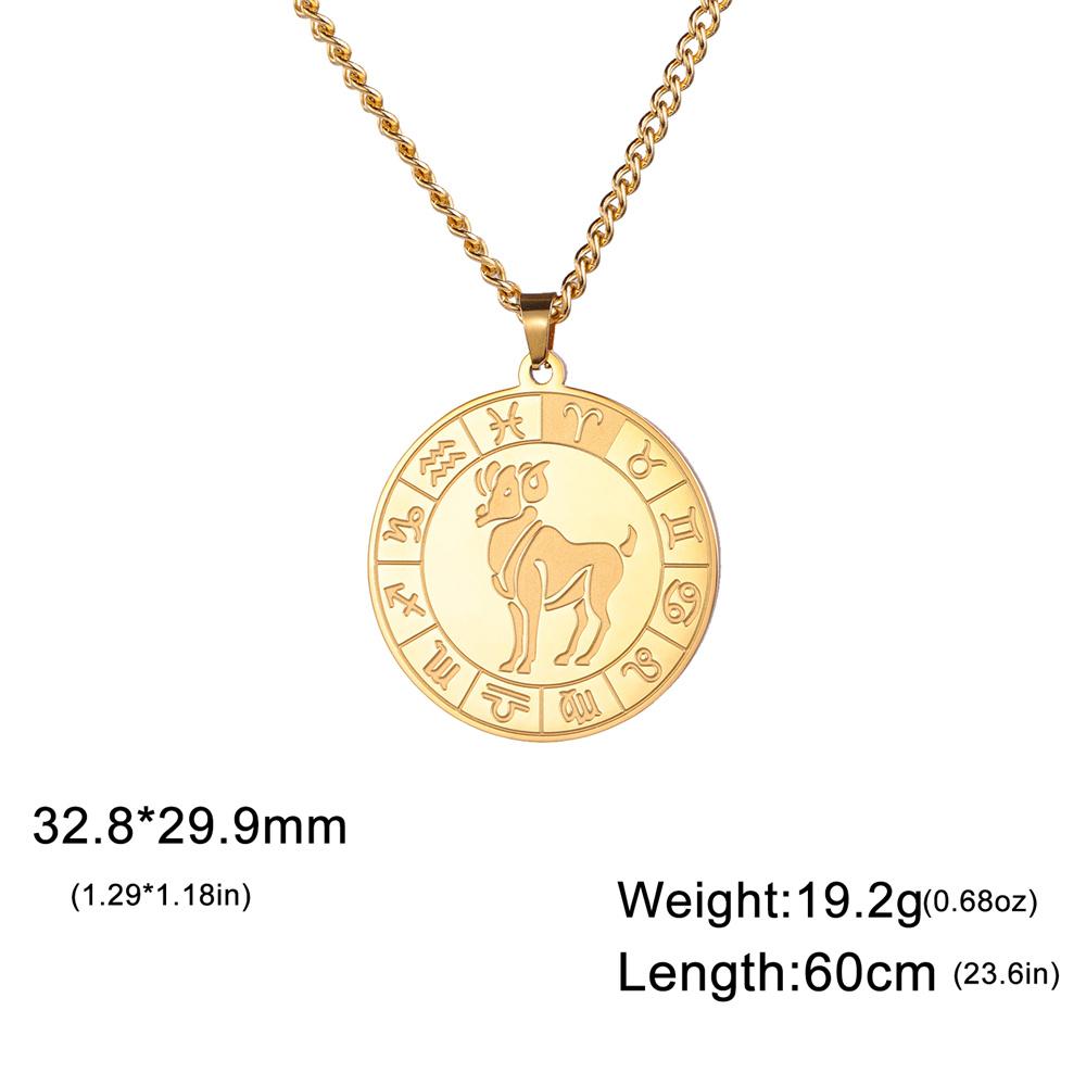 My Shape 12 Constellation Necklace Gothic Zodiac Pendant Chain Women Men Leo Aries Virgo Capricorn Birthday Jewelry Wholesale