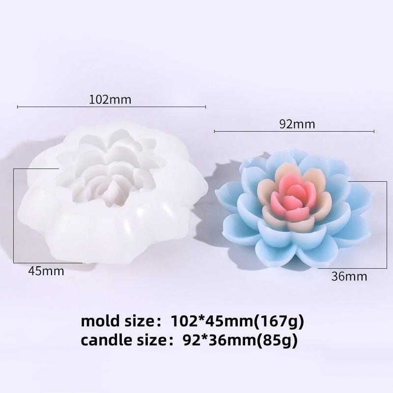 DIY Lotus Aromatherapy Candle Silicone Molds Manual Simulation Flower Gypsum Soap Resin Mold Chocolate Candy Cake Baking Tool