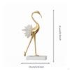 Crane Statue with Marble Golden Base Toned Crystal Tail Accents Elegant Ornament
