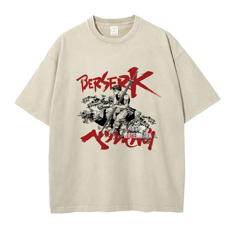 Berserk Manga Tričko Guts Grafické Tričko Pánské Dámské Oblečení Krátký Rukáv Trička Oversized Bavlněné Tričko