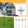 Outdoor Solar Powered Fountain Bird Feeder Glass Bird Bath with Metal Stand Upgraded Water Spray System for Garden Landscape Water Feature