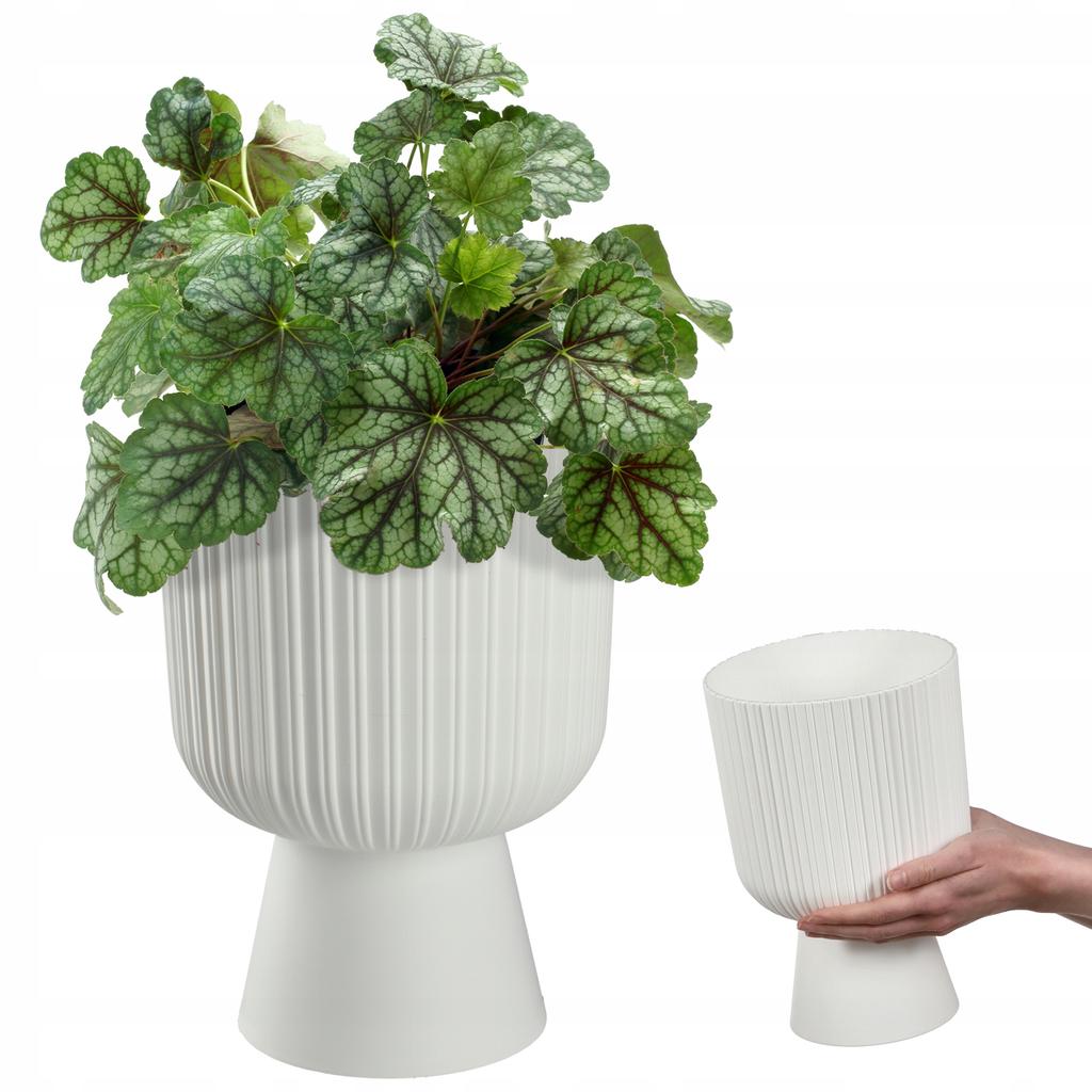 KADAX Doniczka Osłonka Plastikowa Gazon 18cm Biała