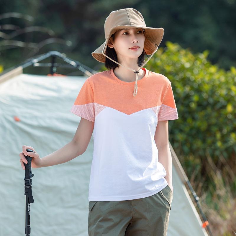 

Women s Quick-Dry Short-Sleeve Sports T-shirt for Outdoor Activities XL розовый/оранжевый