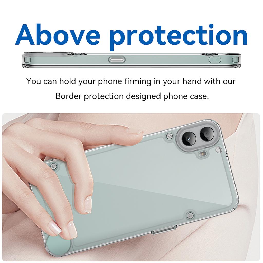 WANLONFENG MF Series for Nothing CMF Phone 1 Case TPU+Acrylic Clear Phone Cover with Tempered Glass Film