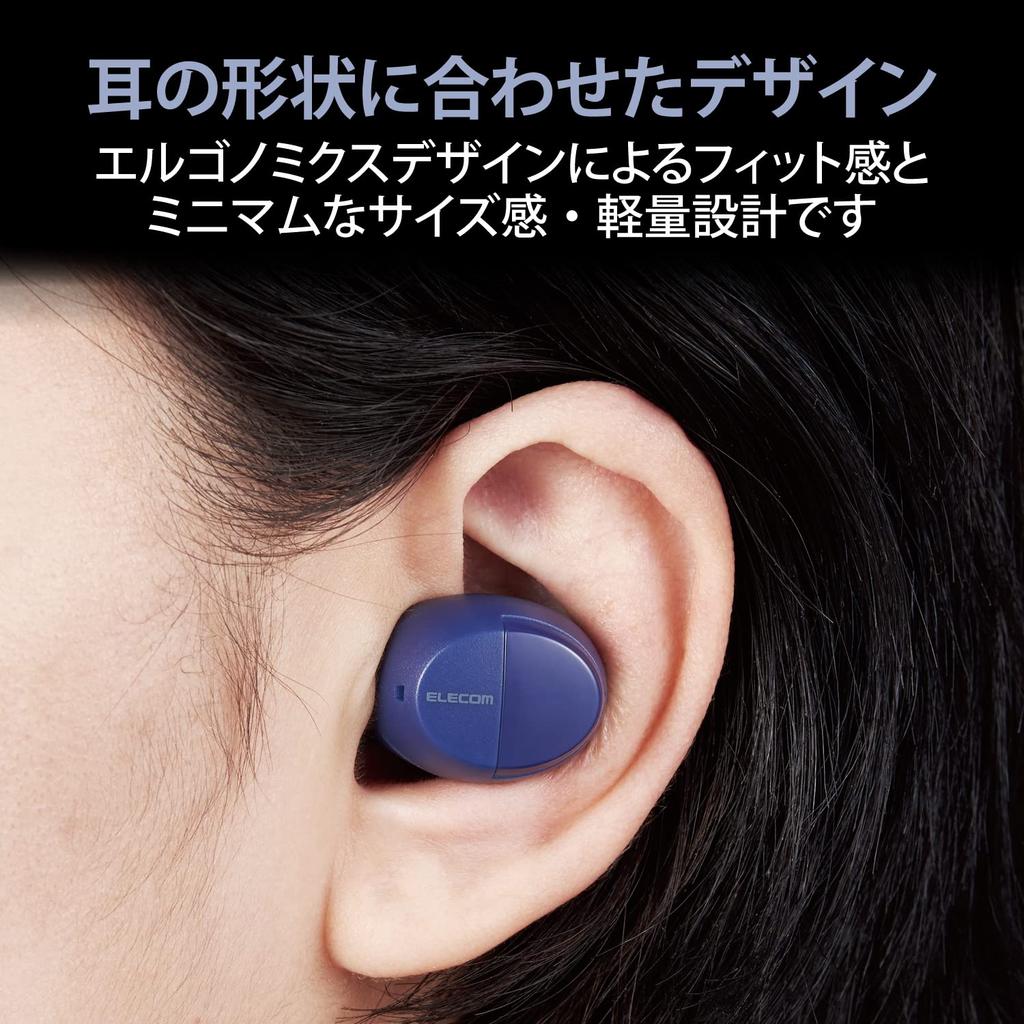 ELECOM Bluetooth True Wireless AAC Compact 5.0 In-Ear Earbuds, Compatible, Blue, LBT-TWS12BU,