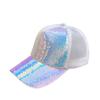 Hat Women'S Spring And Summer Colorful Sequins Mesh Cap Peaked Cap Street Baseball Cap Mesh Breathable Summer Sun Hat