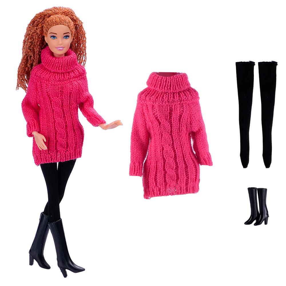 1/6 Babi Doll Clothes For 29-32 CM Dolls Accessories Knitted Cotton Sweater Dress Doll Clothing Shoes 11.5 Inch Doll Coat JJ