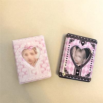 Rosa Svart blonde rutete Fotoalbum Kpop Korea Idol Stjerne Jage perm fotokort holder 3 Tommer Samle Bok Album