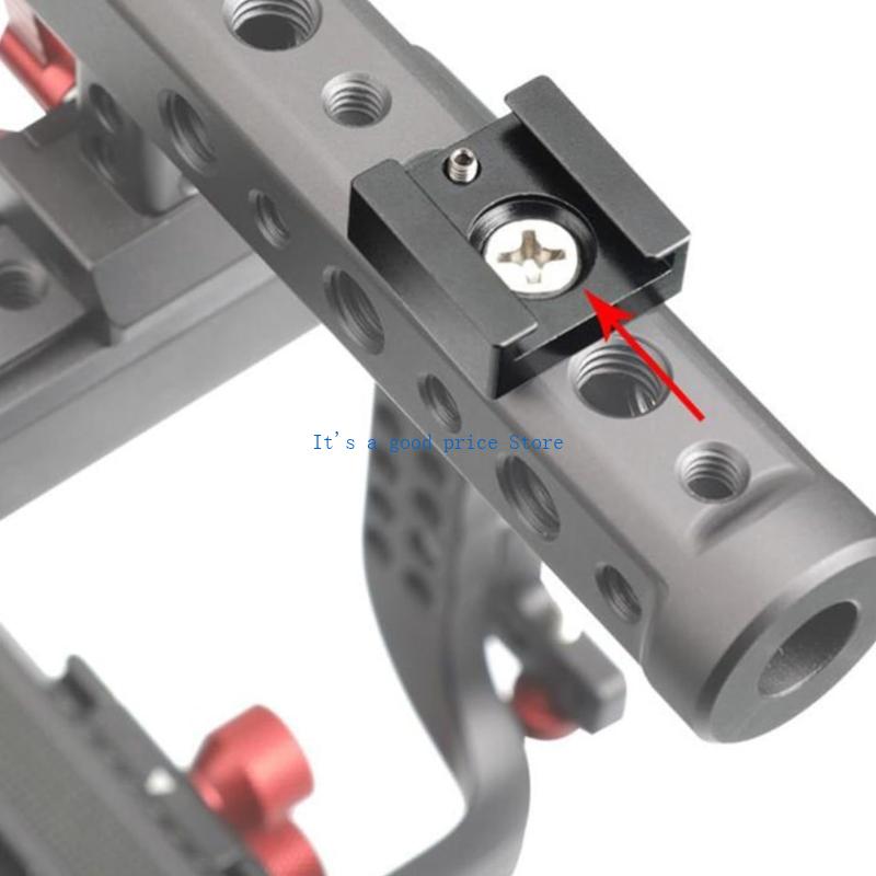 Cold Shoe Mount Aluminum Adapter Bracket Hot Shoe with 1/4 Thread for Camera
