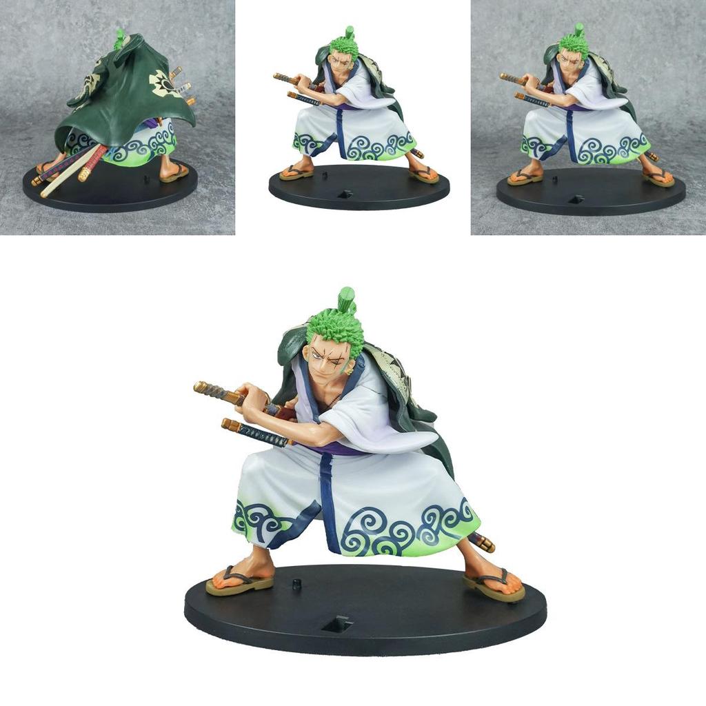 One Piece Kimono Zoro PVC Actionfigur mit japanischem Kampfstil für Sammler