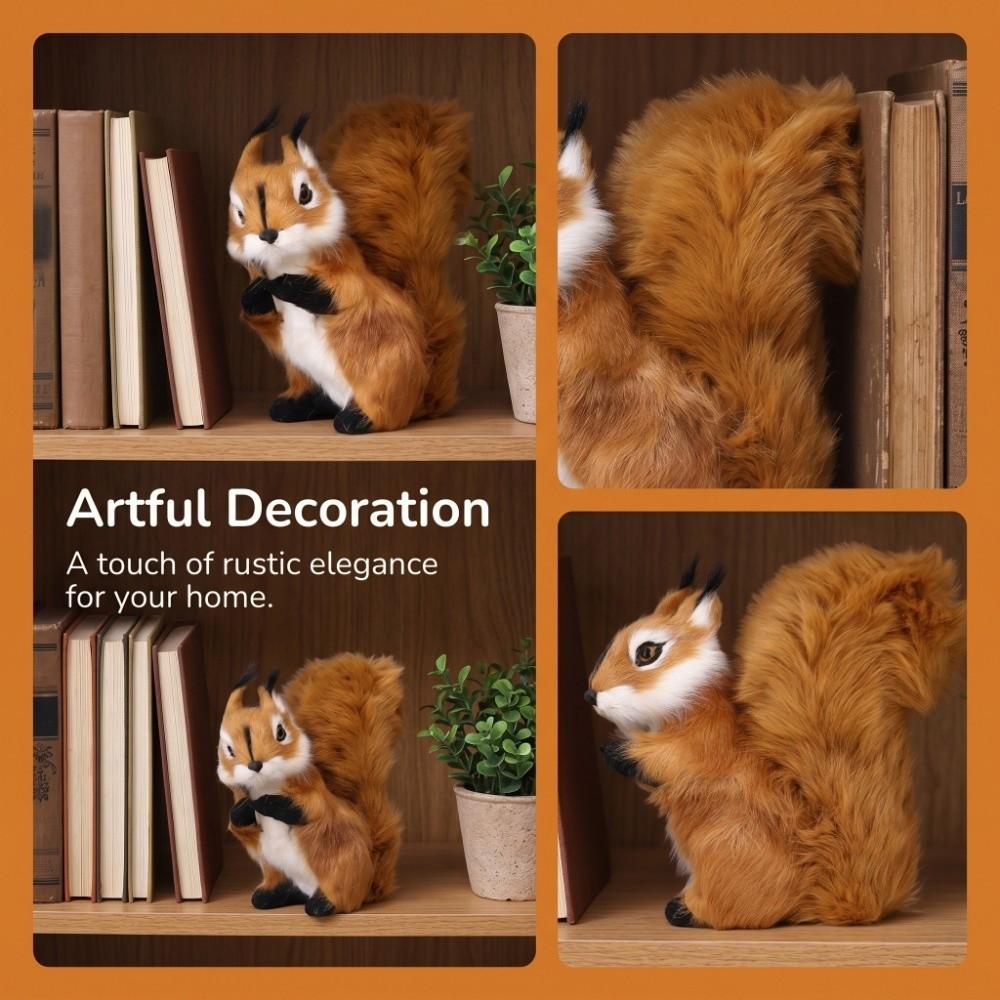 Großes Stoffhörnchen-Spielzeug Lebensechtes Eichhörnchen-Ornament Simulations-Eichhörnchen Schreibtischdekoration