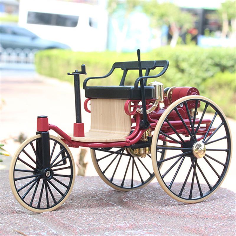 1:12 Eerste Patent Motor Klassiek Legering Stoomauto Model Diecasts Metaal Speelgoed Voertuigen Retro Driewieler Auto Model Collectie Cadeau