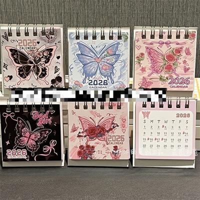 2025/2026 Kalendarz Biurkowy Roczny Miesięczny Dzienny Planer Śliczny Kalendarz Spiralny Roczny Organizer Harmonogramu Lista Rzeczy do Zrobienia Artykuły Biurowe do Domu