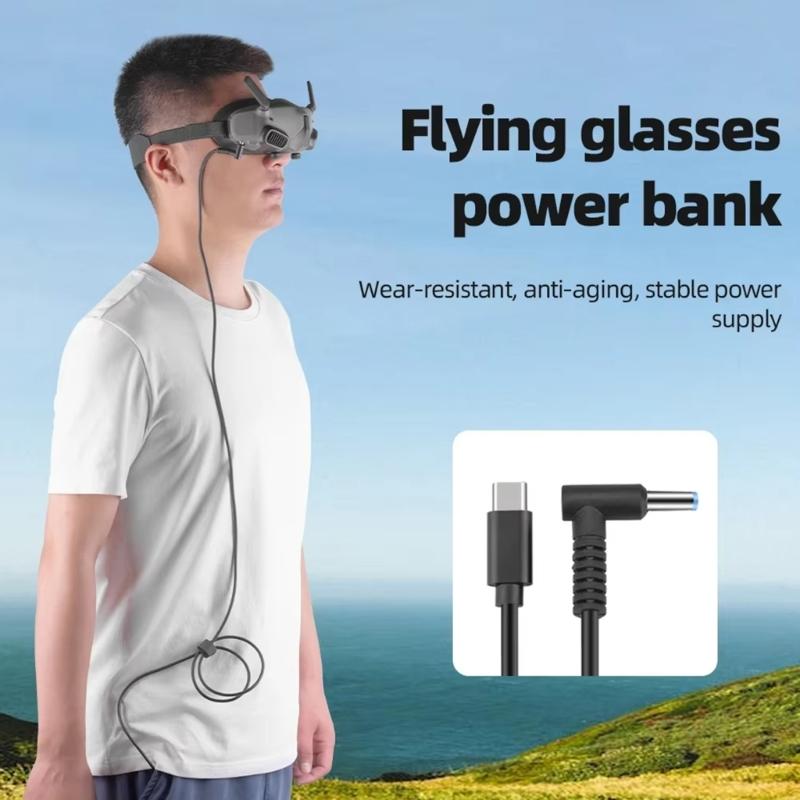 Power Supply Cable Type C to 4530 Fast Charging Port Mobile Power Line for Goggles 2 Flying Glasses Drones Accessories