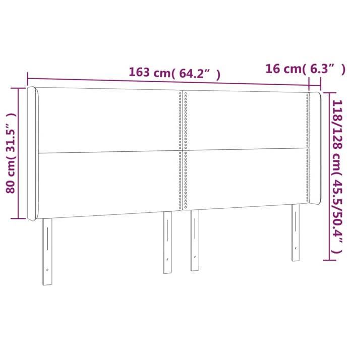 VidaXL LED Headboard Bedroom Furniture Double Bed Accessory Head of Bed Frame Interior Black 3123916