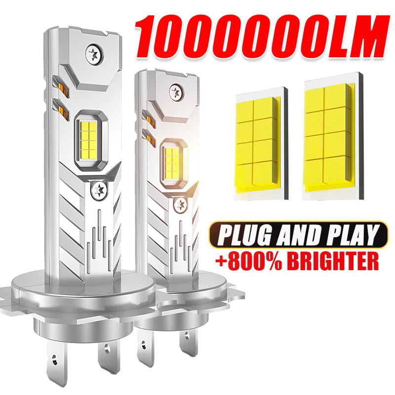 H7 LED Car Headlight Bulbs CANBUS Super Bright Focus Spotlight Lights Mini Wireless Auto Headlamp Foggers Plug&Play 6000K 12V