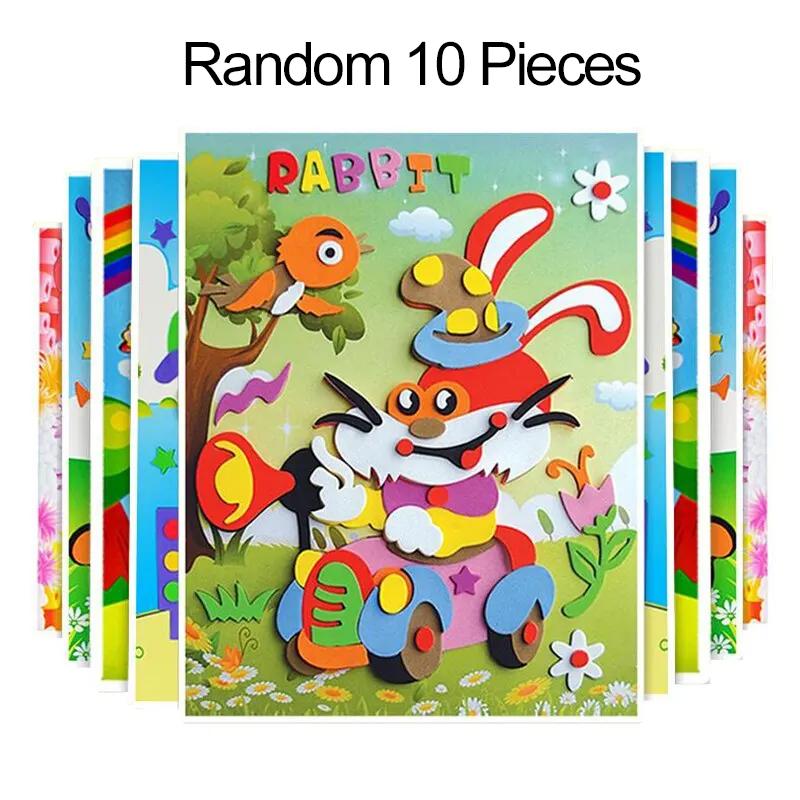 DIY Cartoon Animal 3D EVA Foam Sticker Puzzle 20 Styles Handmade Early Learning Educational Toys For Children Kids Gift
