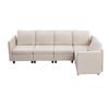 Modular Sectional Sofa, Modern 5-Seater Modular Sofa with Hidden Storage, Cloud Sectional Couch with High Rebound Sponge, Solid Wood Frame Upholstered