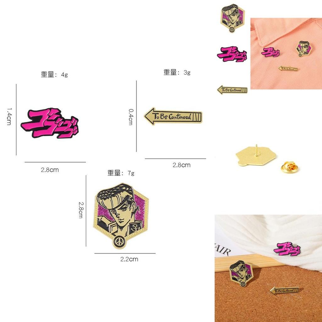 Jojo Anime Cartoon Metal Brooch Pin Stylish Alloy Badge For Fans Unisex Design