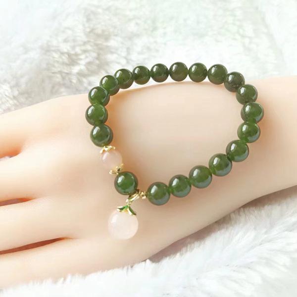 Natural Hetian Jade & Salt Source Agate Bracelet with Certification