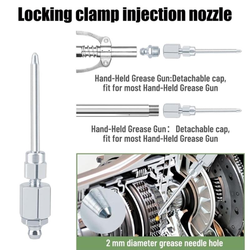 Metal Grease Nozzle Adapter Fast Release Mechanism Ergonomic Handle For Efficient Lubrication In Industrial Applications