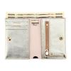 AGILITY affa „Vibret Bifold Wallet“ - Stilvolle Mini-Geldbörse, echtes Leder, Gold und Silber, hergestellt in Japan für Damen.