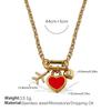 Vacation Wind Ocean Theme DIY Pendant Necklace Stainless Steel Gold Plated Fashion Versatile Jewelry Women