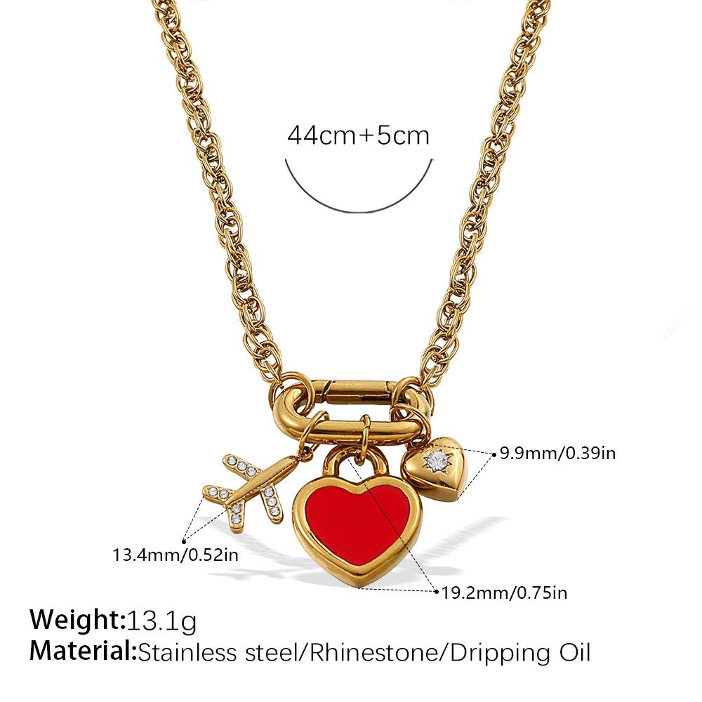 Vacation Wind Ocean Theme DIY Pendant Necklace Stainless Steel Gold Plated Fashion Versatile Jewelry Women