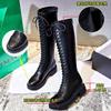 Knight boots women's autumn and winter new high tube casual leather boots women's thick heel velvet shoes children