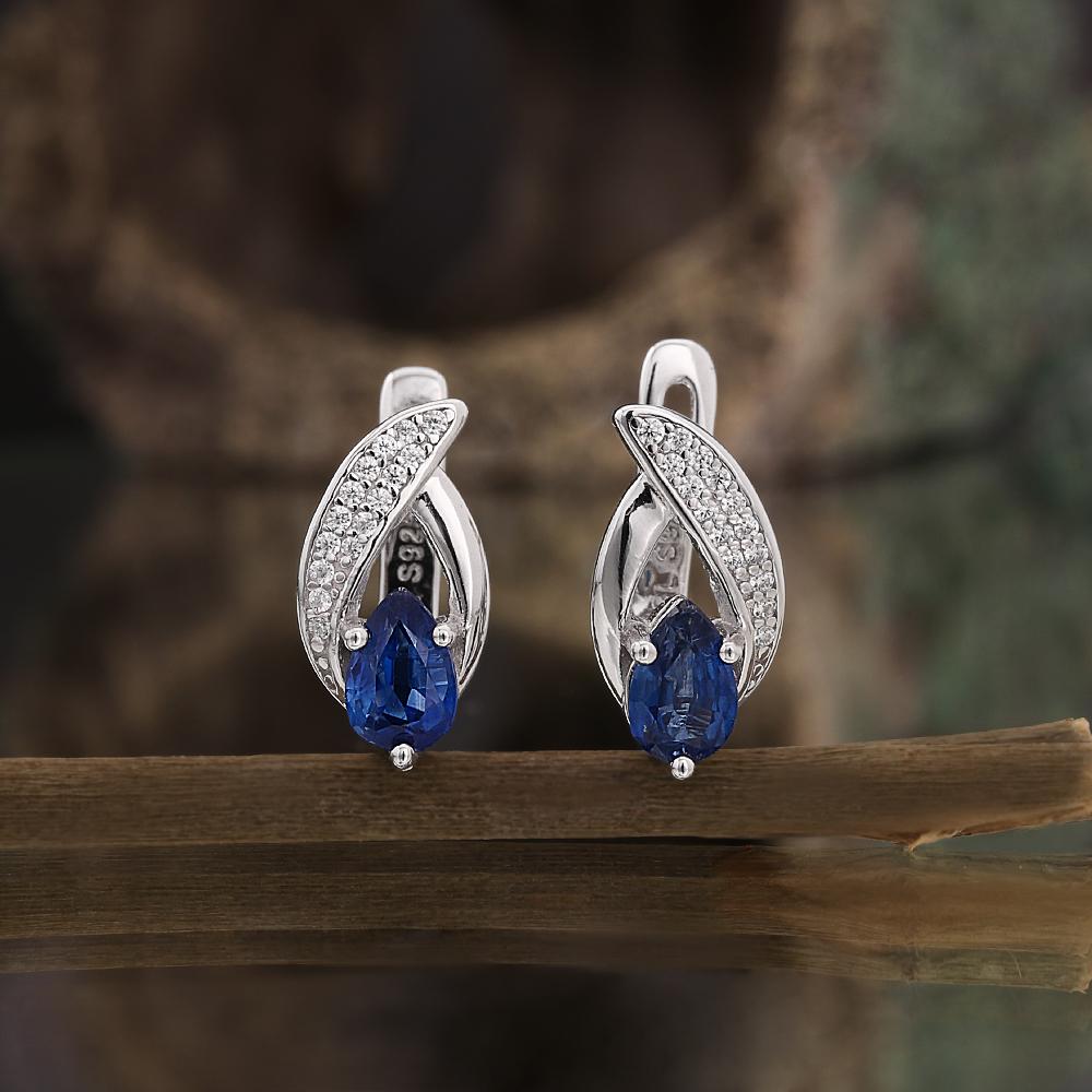 Gorgeous Natural Pear Kyanite Ring Earrings Necklace Set 925 Sterling Silver Real Gemstone Fine Jewelry for Women's Banquet Gift
