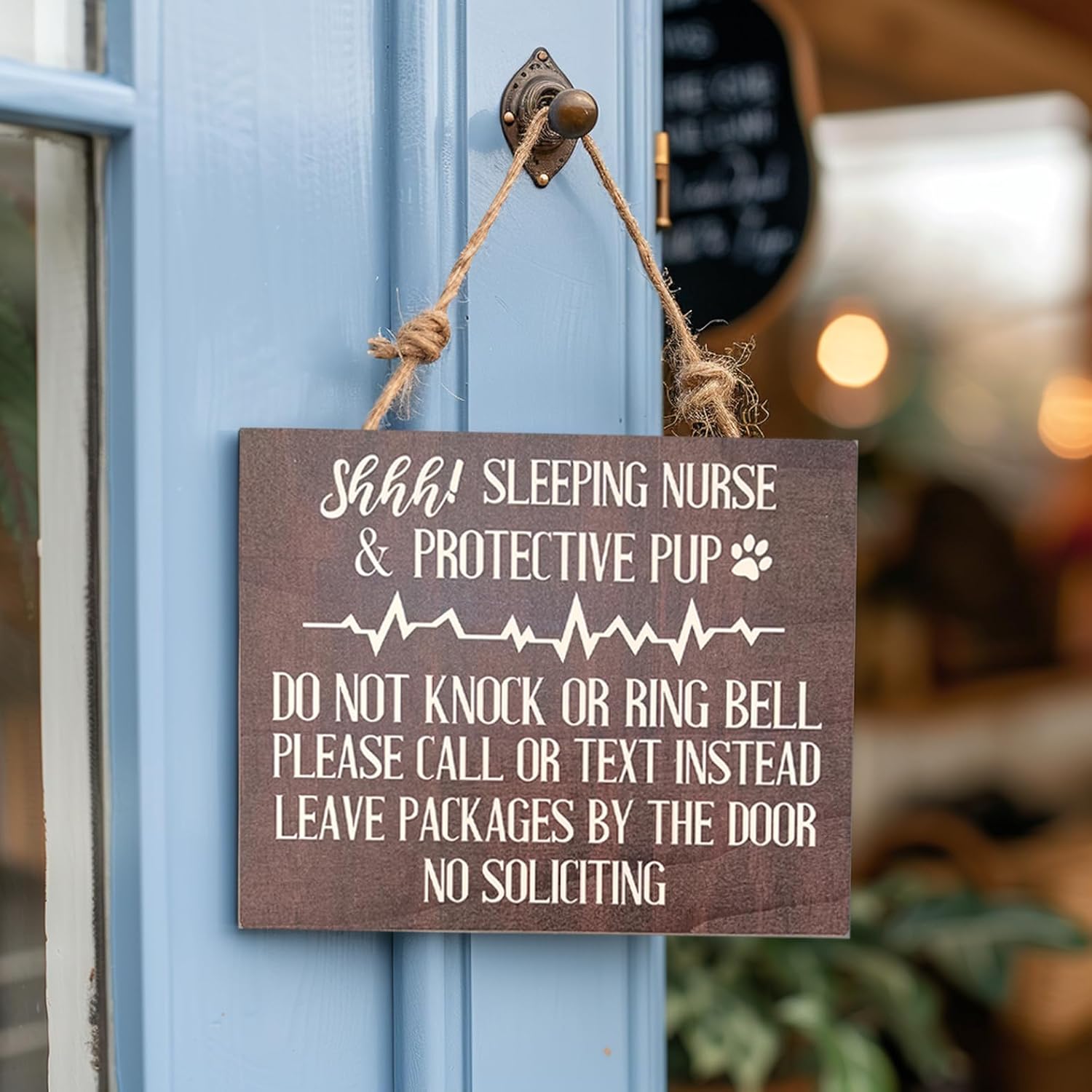 Nurse Gift, Do Not Disturb, Door Sign, Nurse Sleeping, Protective Dog, Night Shift Nurse, Sleeping Nurse, Nurse Decor 8  x 10