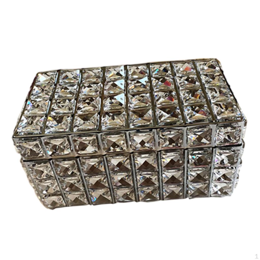 Crystal Jewelry Box Bracelets Necklaces Trinket Organizer Exquisite Portable Container with