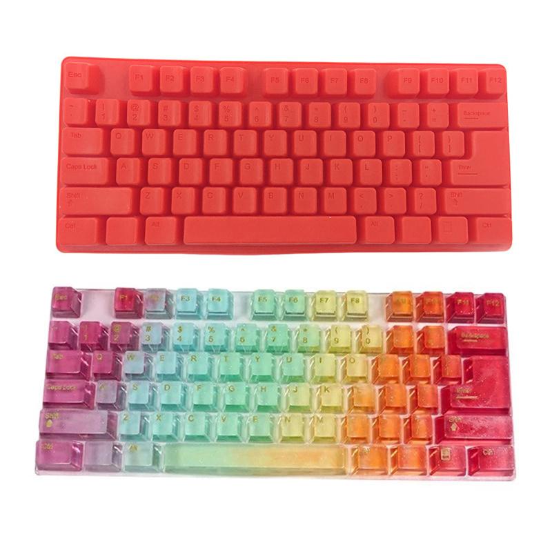 Mechanical Computer Keyboard Shape Silicone Mold Keycap Chocolate Candy Mould Ice Tray DIY Cake Decorating Tools