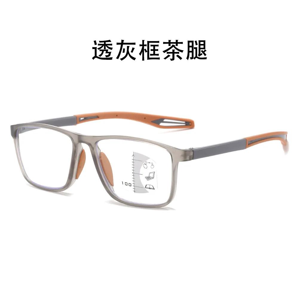 Multifokale progressive Lesebrille TR90-Rahmen Männer Frauen Anti-Blaulicht-Sportbrille Ultraleichte bifokale Presbyopie