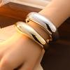 Trendy Big Cuff Bangles Bracelets Women Vintage Statement Plastic Geometric Open Bangle Hip Hop Punk Gold Silver Color Jewelry