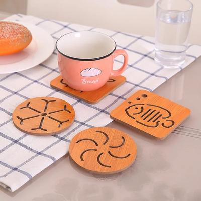 Creative Hollow Non-slip and Anti-scalding Pad Wooden Insulation Pad Dining Table Tea Set