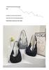 Korean Plaid Canvas Underarm Bag - Large Capacity Crossbody for Women, 2025 Style