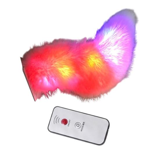 Remote Control Car Tail, Sound Activated Wagging Moving Tail with LED Lights, Rechargeable Quick Release Decoration for Electric Vehicle D