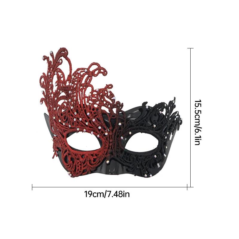 1pc Sexy Women Rhinestones Lace Masquerade Mask for Carnival Halloween Half Face Cosplay Masks Festive Party Supplies