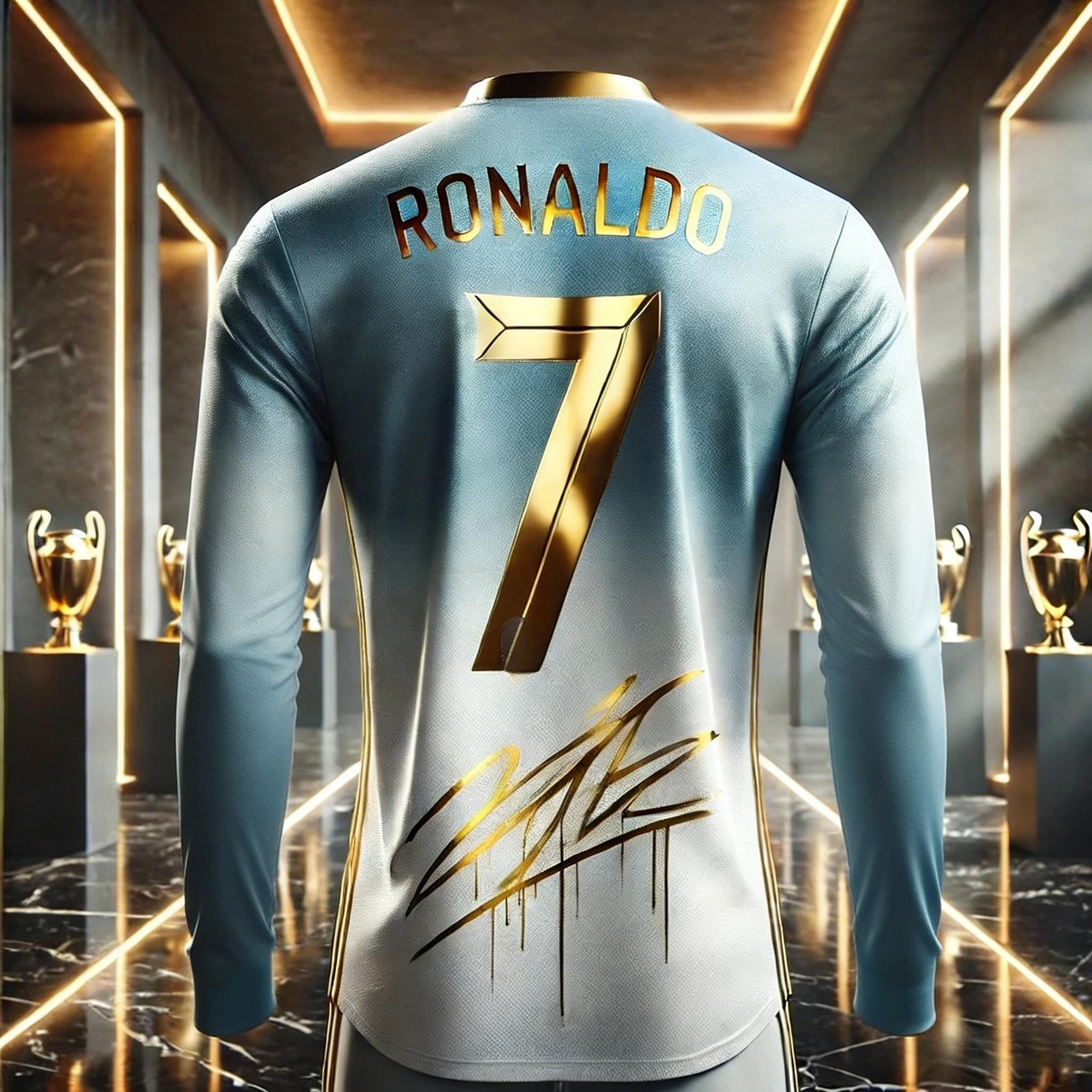 Ronaldo Mode Fußball Superstar Gedenk Sporttrikot Täglich Outdoor Atmungsaktiv Langarm Kinder S