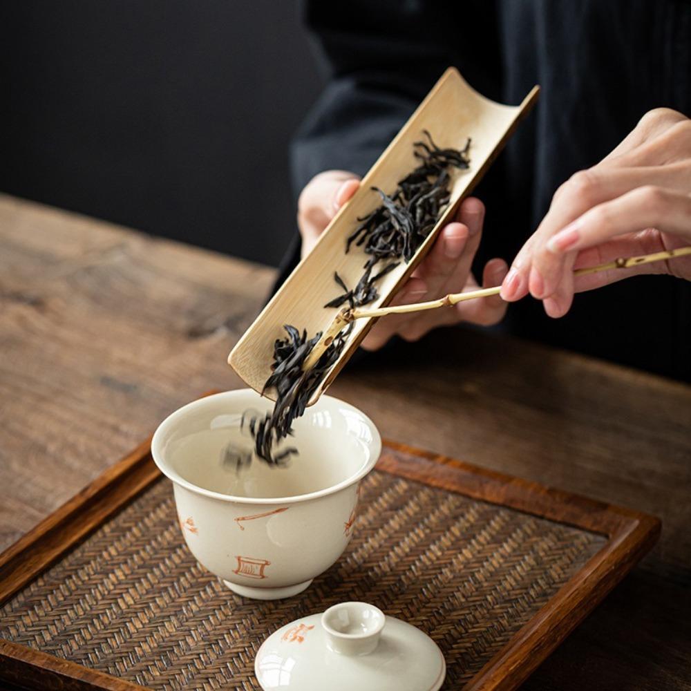 Natural Tea Ceremony Accessories Vintage Tea Needle Cha Ze Bamboo Tea Scoop  office