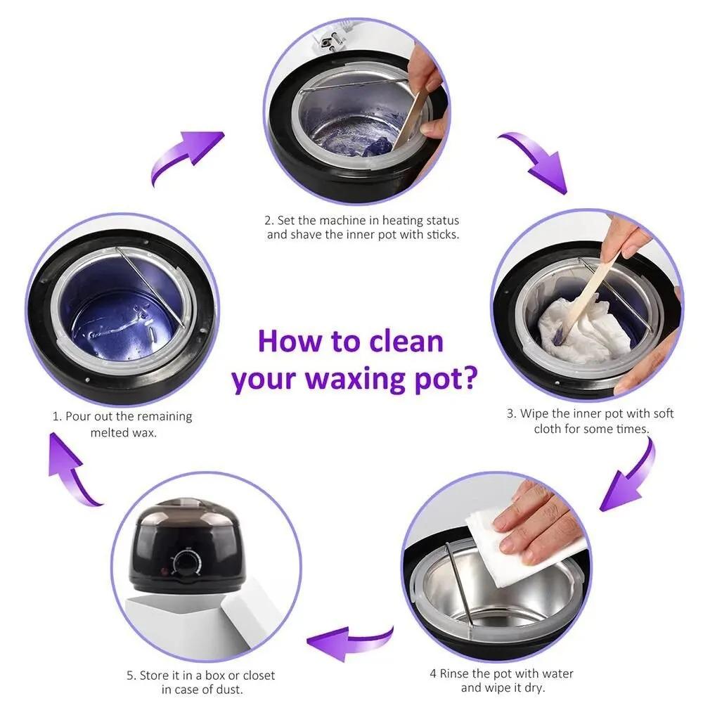 Portable Electric Wax Melting Pot 200ml/500ml Hot Wax Warmer Machine for Hair Removal - Compact Electric Wax Heater Machine