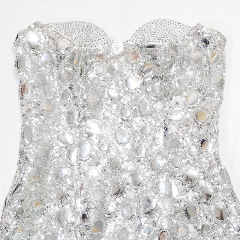 Damemote topp brystveske rumpe kjole Party Hot Diamond paljetter