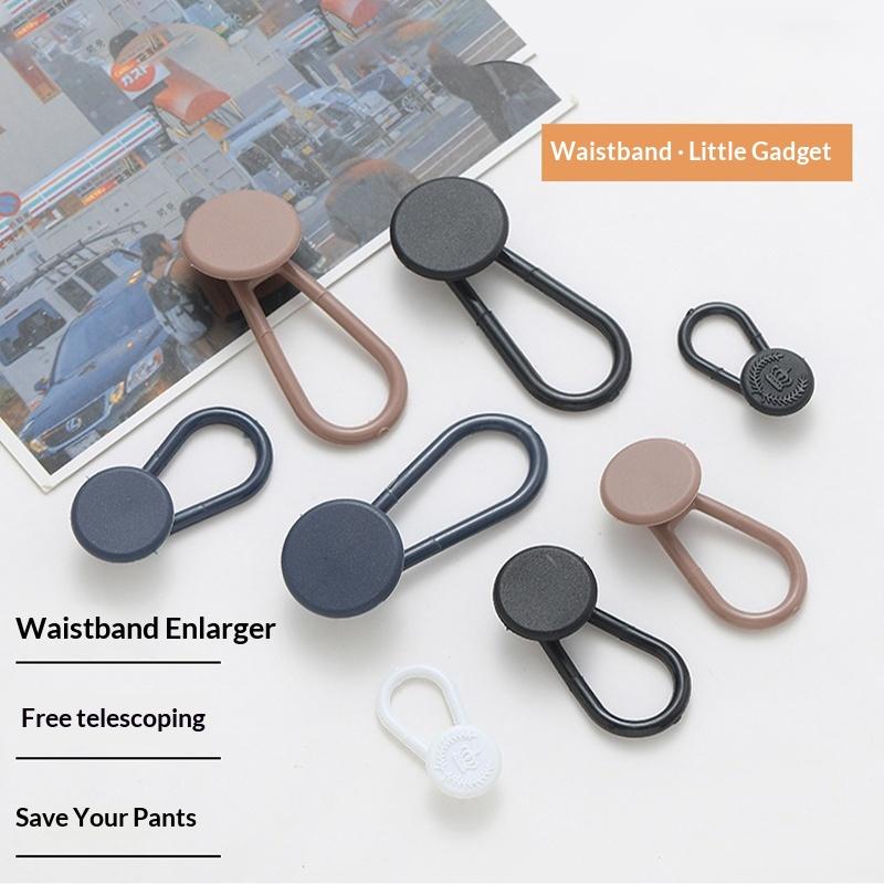 Elastic Pants Extension Buckle with Adjustable Rubber Stretch for Waistband Relief Men Women Daily Wear Office School