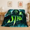 Horror Movie Character Chucky S-Scream Cartoon Flannel Blanket Soft Warm Throw Blanket for Bedroom Living Room Bed Travel Gift
