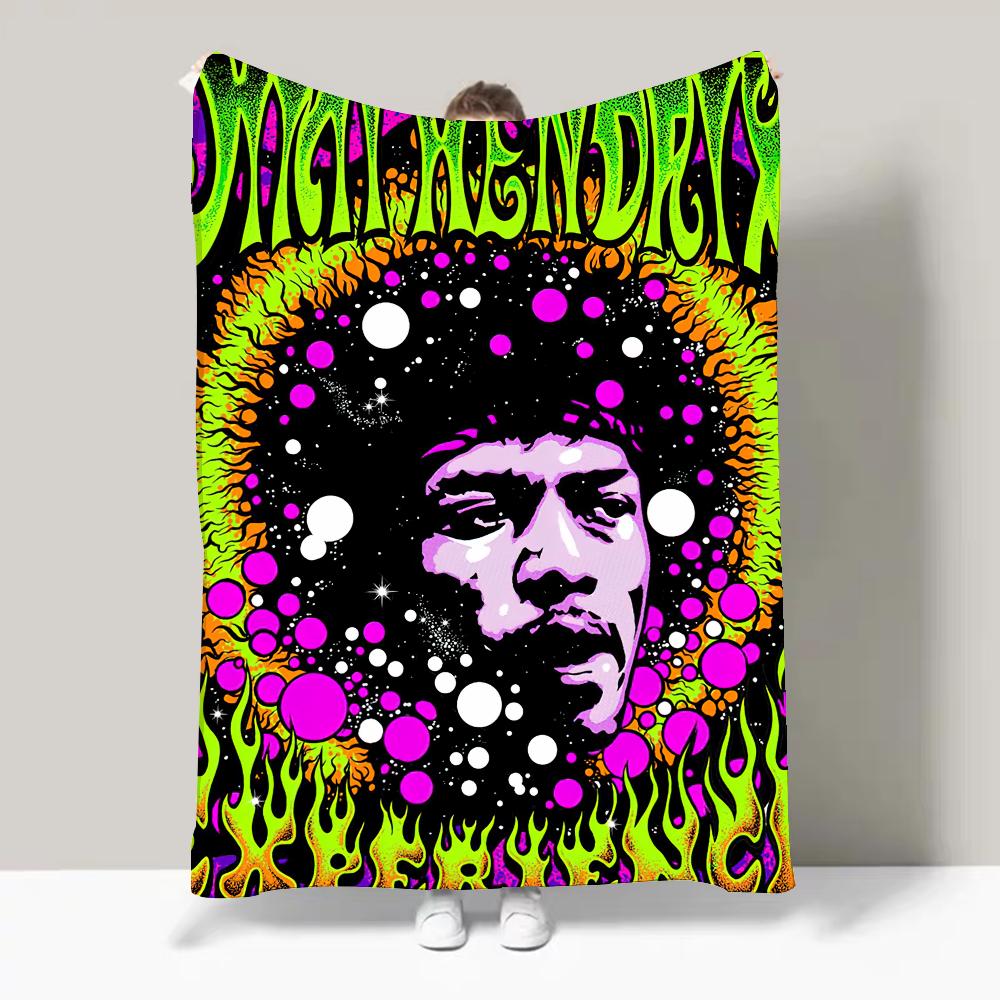 Guitarist J-Jimi H-Hendrix Blanket Design Lightweight Throw Blanket For Dorms, Naps, Living Room, Office,Sofa
